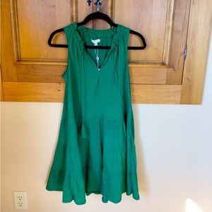 Women’s tiered tank dress with tassel tie